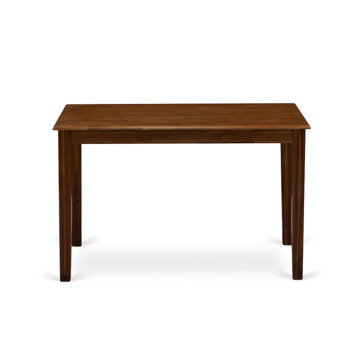 Walnut Rectangular Table Top Surface and Asian Wood Modern Rectangular Dining Table 4 Legs - Walnut Finish