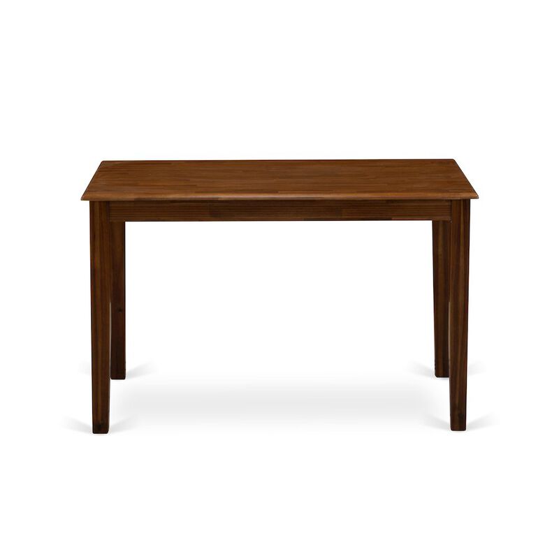Walnut Rectangular Table Top Surface and Asian Wood Modern Rectangular Dining Table 4 Legs - Walnut Finish