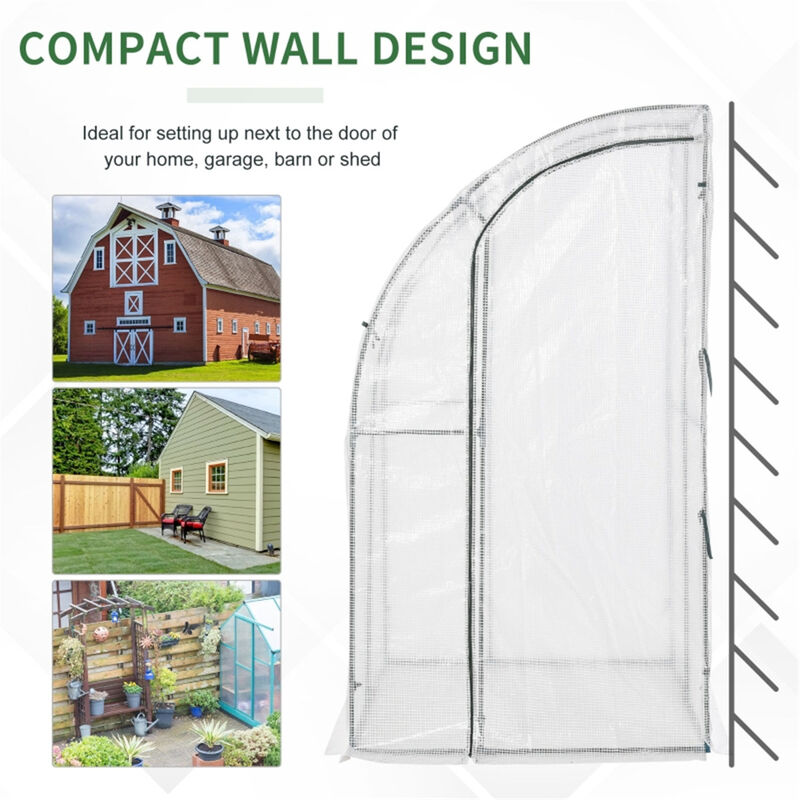 Mini Walk-in Greenhouse with Shelves for Seed Starting and Plant Care image number 4