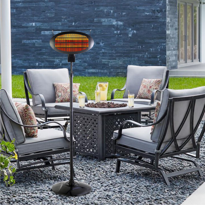 Optimus Garage-Outdoor Floor Standing Infrared Patio Heater with Remote