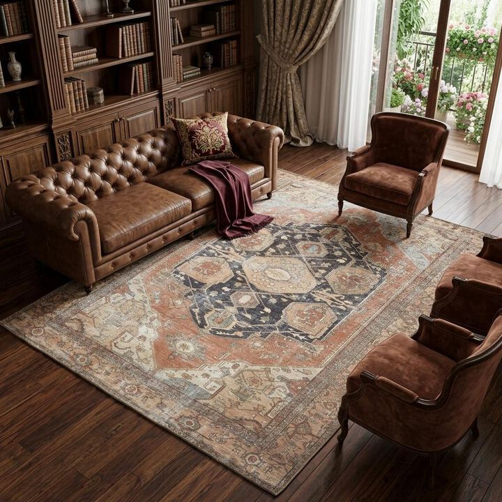 HomeRoots Abstract Area Rug