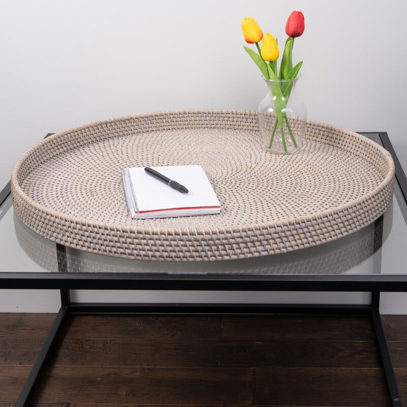 Saboga Home&trade; Round Serving / Ottoman Tray image number 2