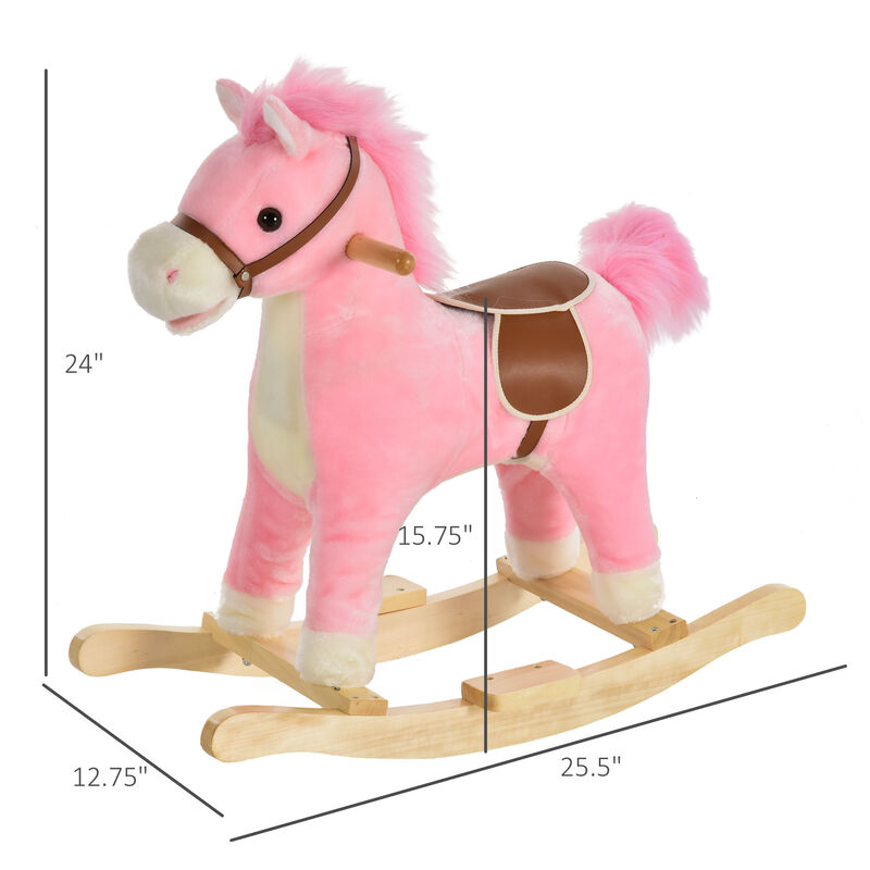 BreeBe Toddler Plush Rocking Horse with Wagging Tail image number 2