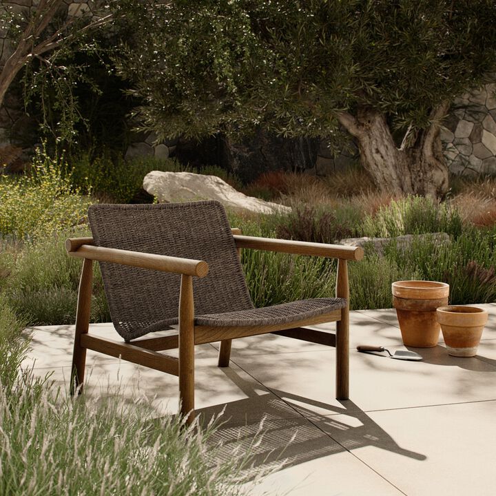 Dume Dark Textured Woven Outdoor Chair