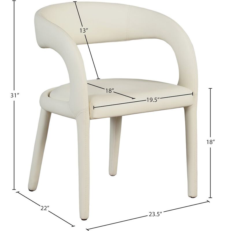 Meridian Furniture Sylvester Cream Vegan Leather Dining Chair