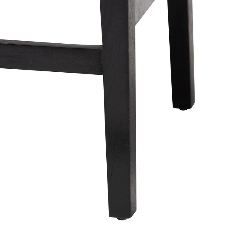 bali & pari Prita Bohemian Paper Loom and Black Mahogany Wood Counter Stool