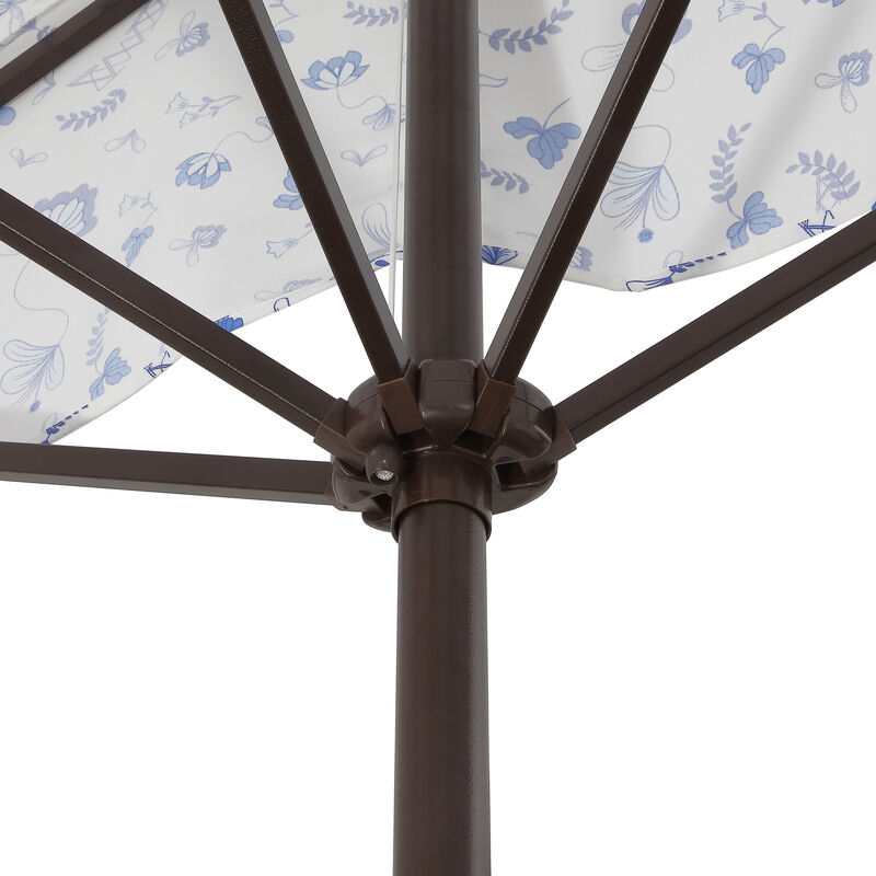 Sidney Classic MidCentury Rectangular Half Market Patio Umbrella with Crank, Wind Vent and UV Protection