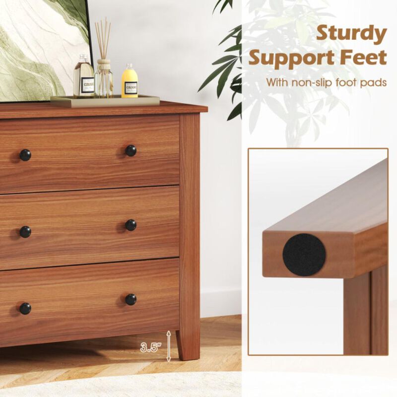 Hivvago 3 Drawer Dresser Chest of Drawers Bedside Table