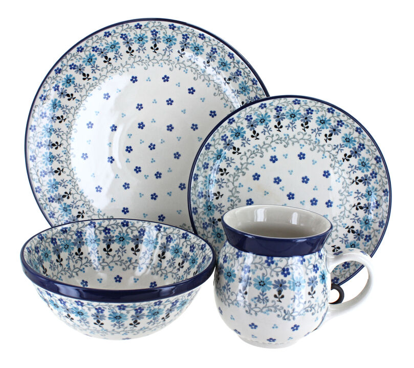 Blue Rose Polish Pottery Athena 16 Piece Dinner Set