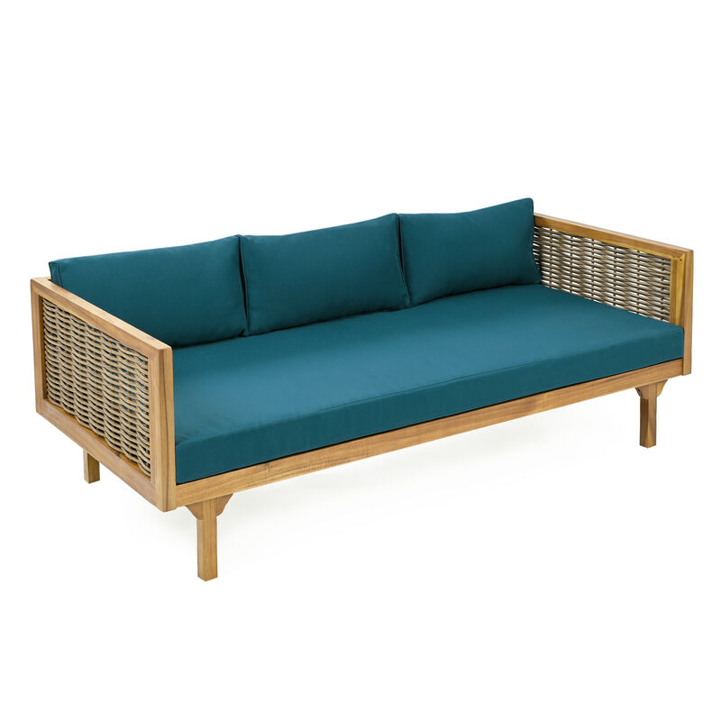 Merax 3 SEATER DAYBED WITH RATTAN ARMS