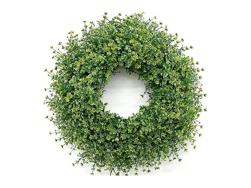 28 Inch Large Boxwoods Wreaths Front Door Artificial Green Leaves Greenery Decor