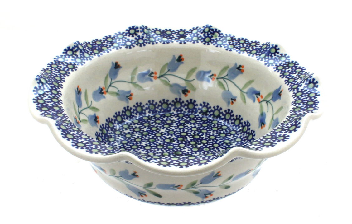 Blue Rose Polish Pottery Christiana Small Scallop Serving Dish