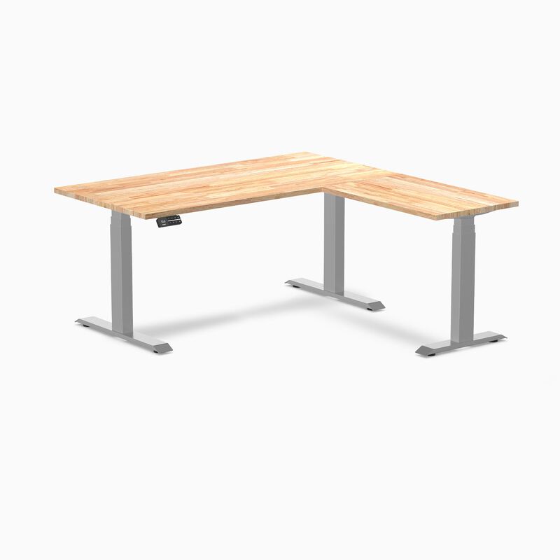 Desky Rubberwood L-Shape Sit Stand Desk image number 0