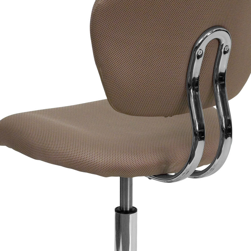 Beverly Mid-Back Coffee Brown Mesh Padded Swivel Task Office Chair with Chrome Base image number 8
