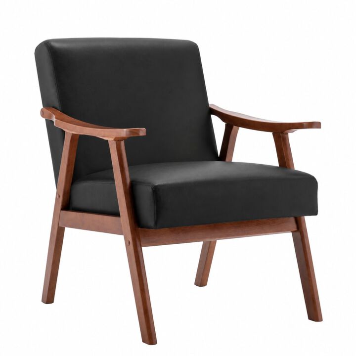 GOODSILO Mid-Century Modern Accent Chair, Wingback Lounge Chair with Thick Backrest for Living Room, Bedroom and Reading Spaces