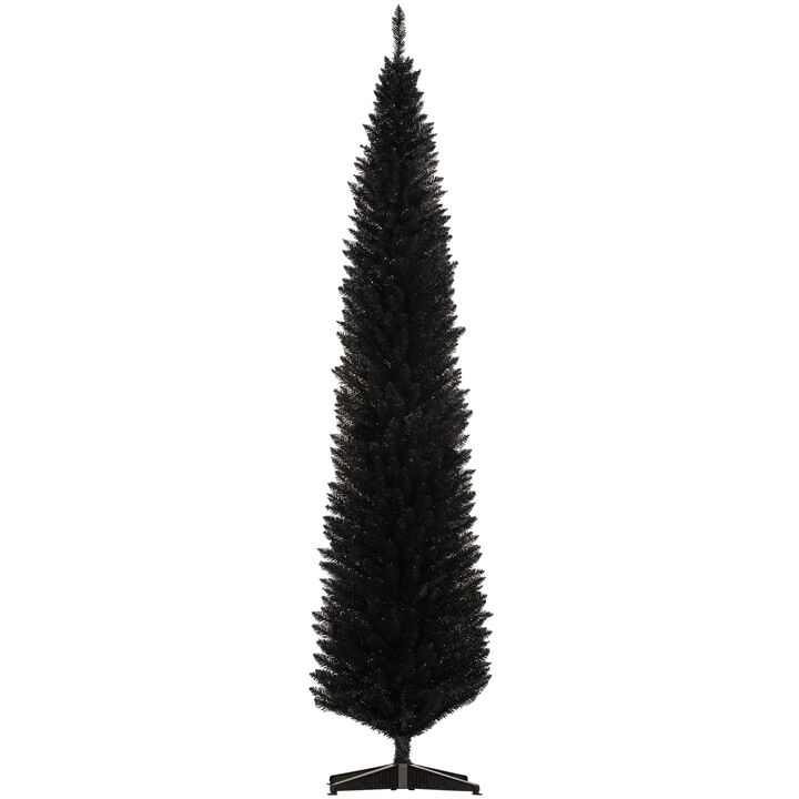 BreeBe 8FT Unlit Pencil Artificial Christmas Tree with 618 Tips