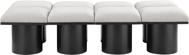 Meridian Furniture Pavilion Cream Boucle Fabric Bench