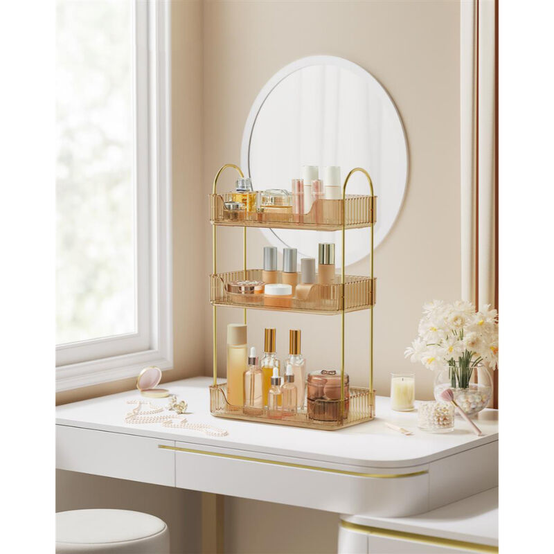 3-Tier Makeup and Skincare Organizer &ndash; Round Rotating Countertop Rack for Perfume, Serums & Lotions
