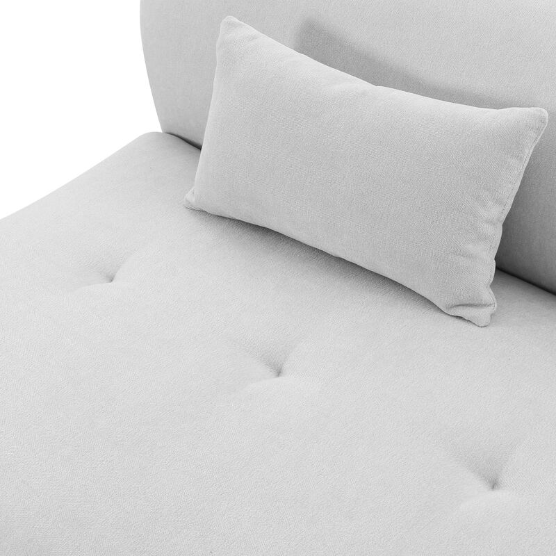 Fickle Grey Velvet Modular RAF Loveseat image number 5