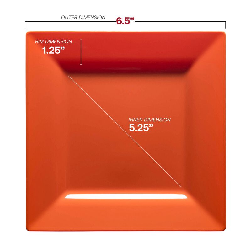 Burnt Orange Square Plastic Plates Dinnerware Value Set (40 Sets) image number 3