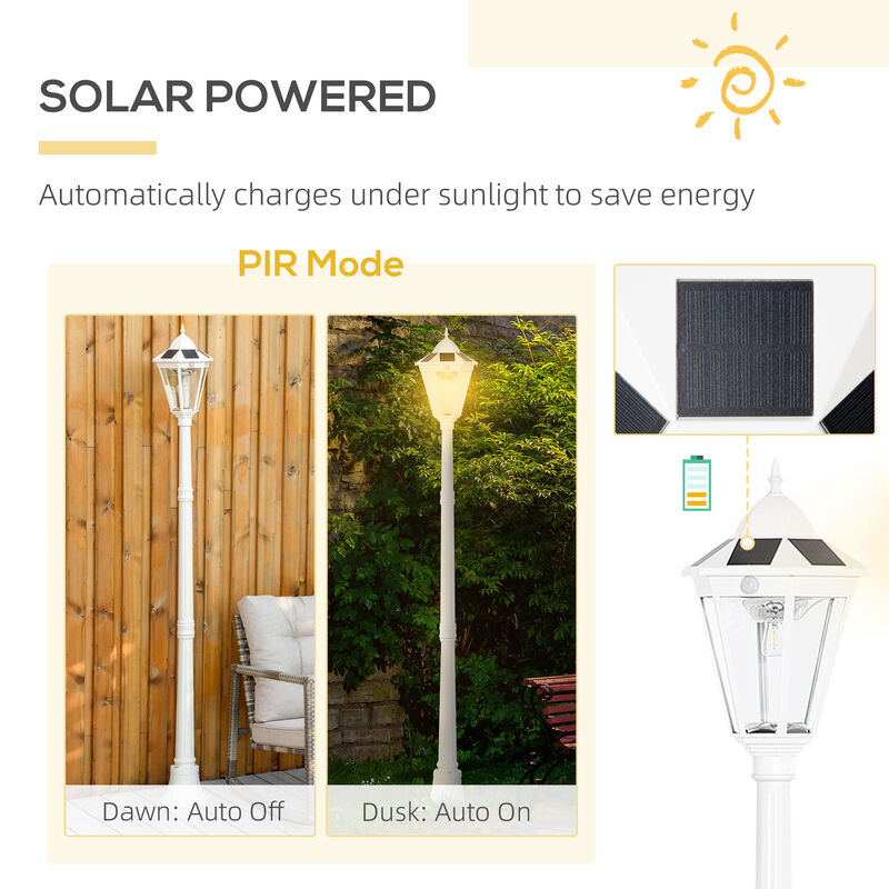 Streamdale Waterproof Solar Lamp Post with Motion Sensor
