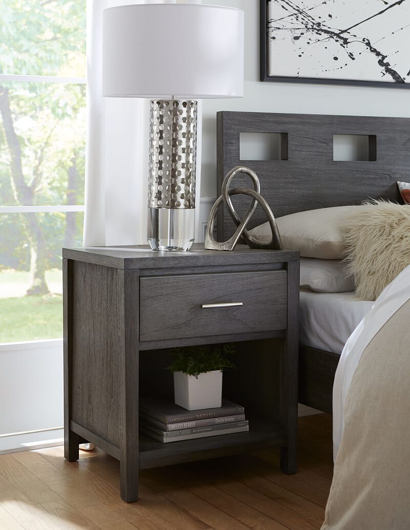 Nevis One Drawer Nightstand in Sharkskin
