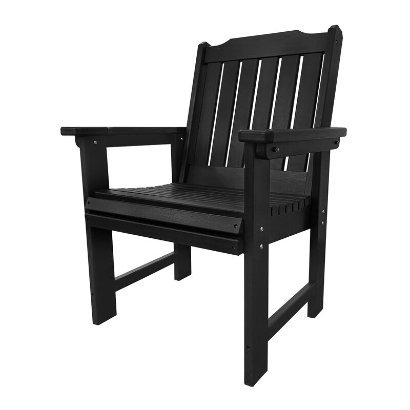 HDPE Patio Dinning Chair, Outdoor Chair with 18/8 Stainless Steel Hardware, Heavy Duty 600 LBS, for Outdoor Patio Garden Yard (Matte Black)