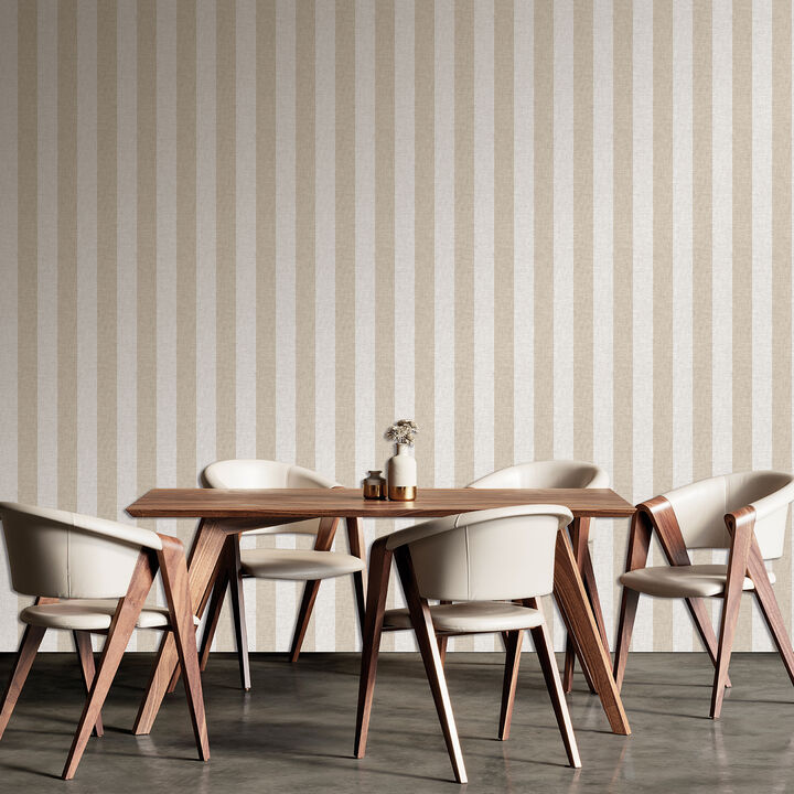 Antibes Linen Stripes Wallpaper