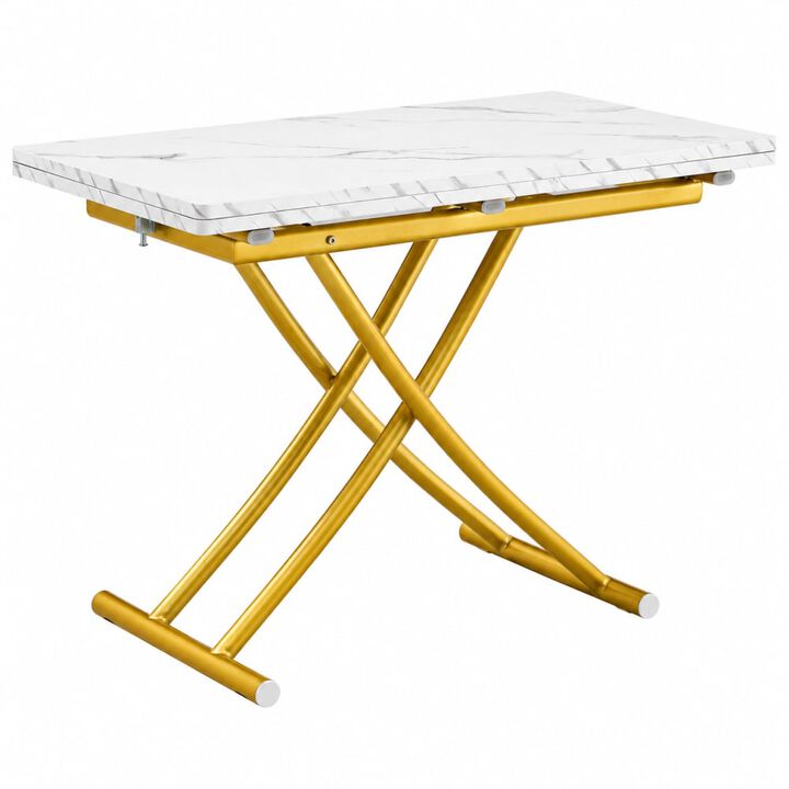 GOODSILO Multifunctional Adjustable Height Lifting Table Foldable Desktop for Home Office Dining Coffee Dressing Space Saving