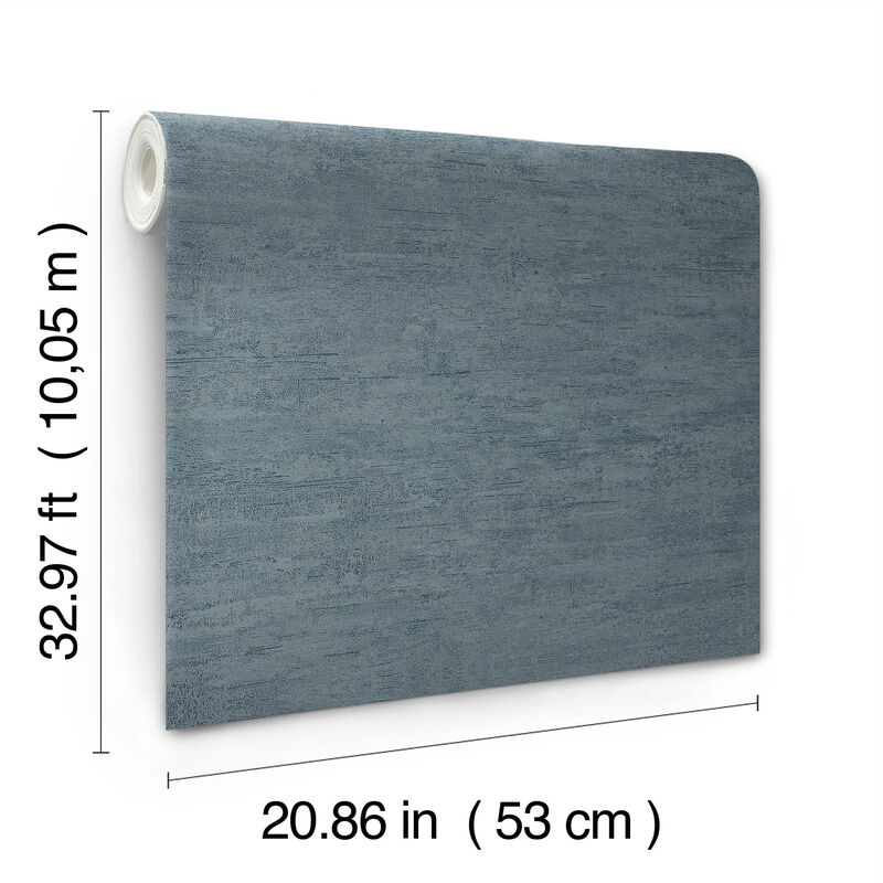 Weathered Stucco Dusty Blue Wallpaper (Set of 2) image number 3