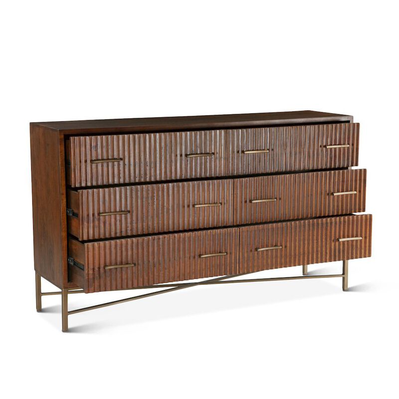 World Interiors Manhattan Retro Mid Century Wood Dresser