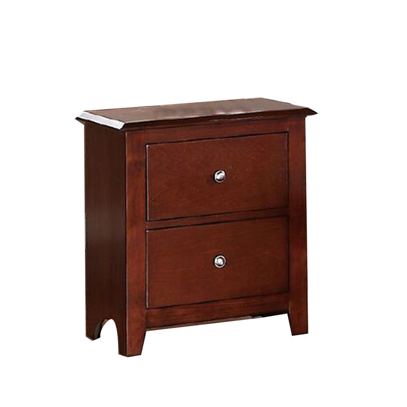 Streamdale Selma Nightstand With 2 Drawers Storage In Brown Finish