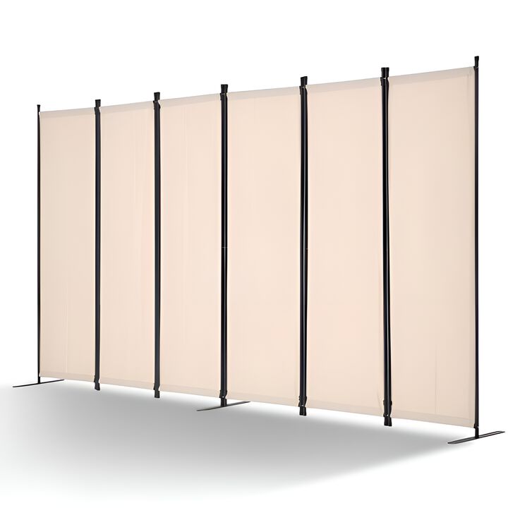 Portable Folding Room Divider, 6-Panel Privacy Screen for Home & Office