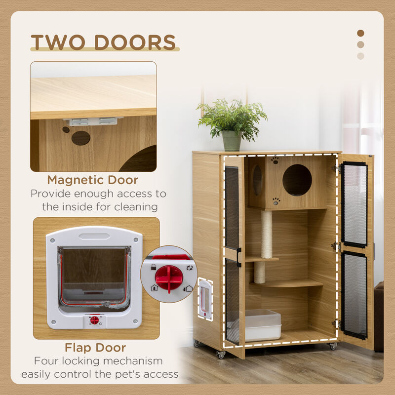 Cat Enclosure with Magnetic Front Closure and Convenient Side Door image number 4