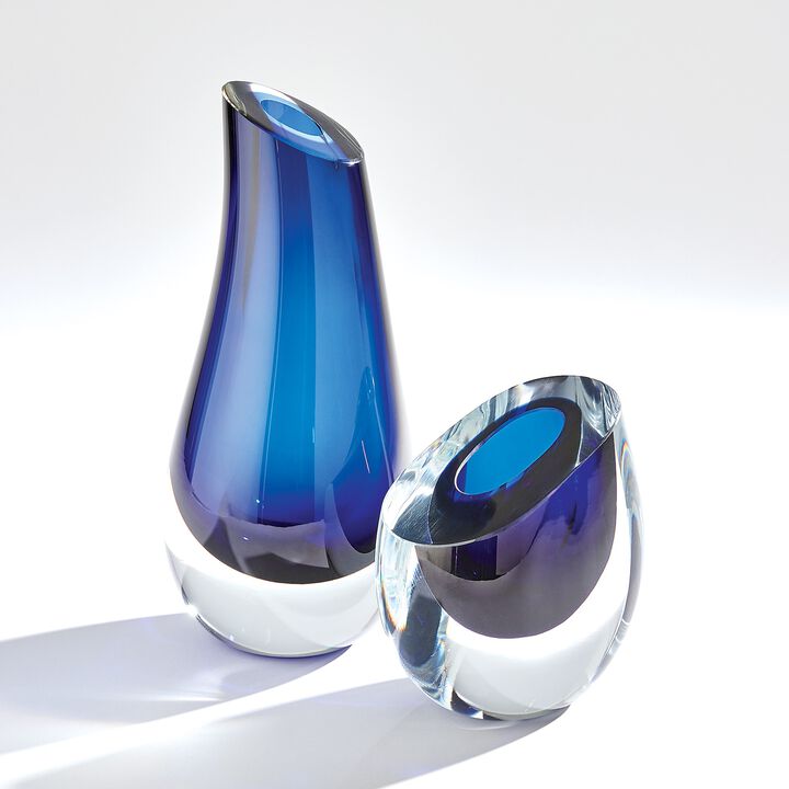 Slant Vase-Blue Large