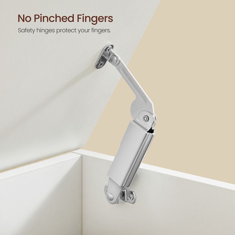 Storage Bench Trunk with 2 Soft-Close Hinges &ndash; Secure Lid Chest for Clothes, Pillows, or Playroom Use