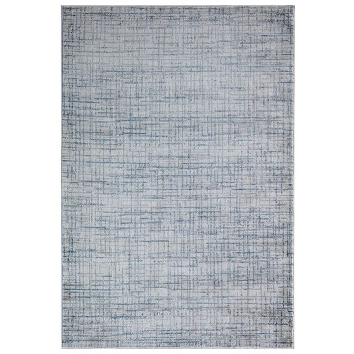 Lin 5 x 7 Area Rug, Woven Stripes and Broken Lines, Machine Woven Fabric - Benzara