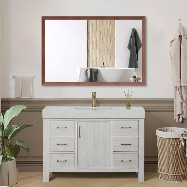 ELEMENT ACE Oversized Modern Rectangle Wall Mirror with Aluminum Frame - Large Decorative Mirror for Bathroom Living Room Bedroom