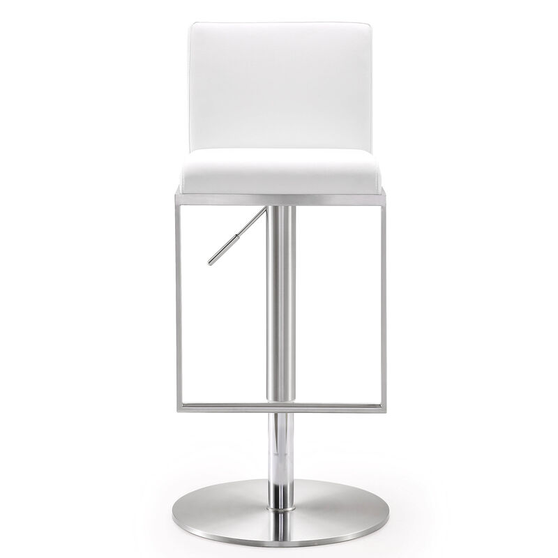 Amalfi Grey Performance Vegan Leather Adjustable Stool