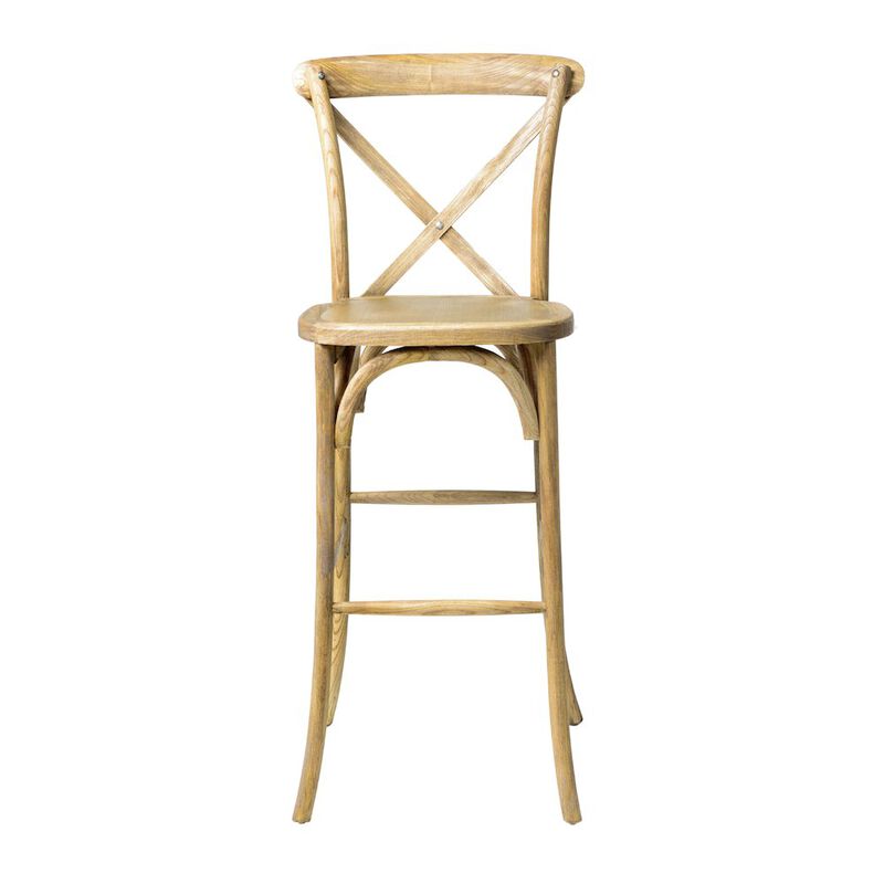 Commerical Seating Products Rustic Tinted Raw Crossback Bar Stool Chairs