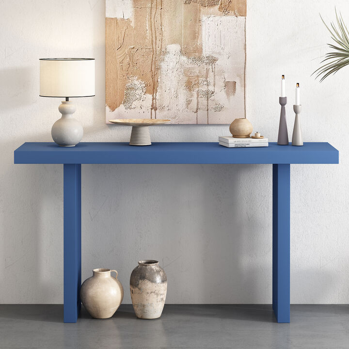 Whisen Uniquely Designed Console Table with Unique Vertical Stripe Design - Grey