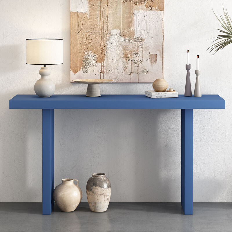 Merax ModernOak Veneer Rectangular Console Table