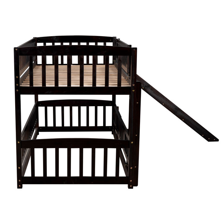 Merax Bunk Bed with Fence and Ladder for Kids Teens