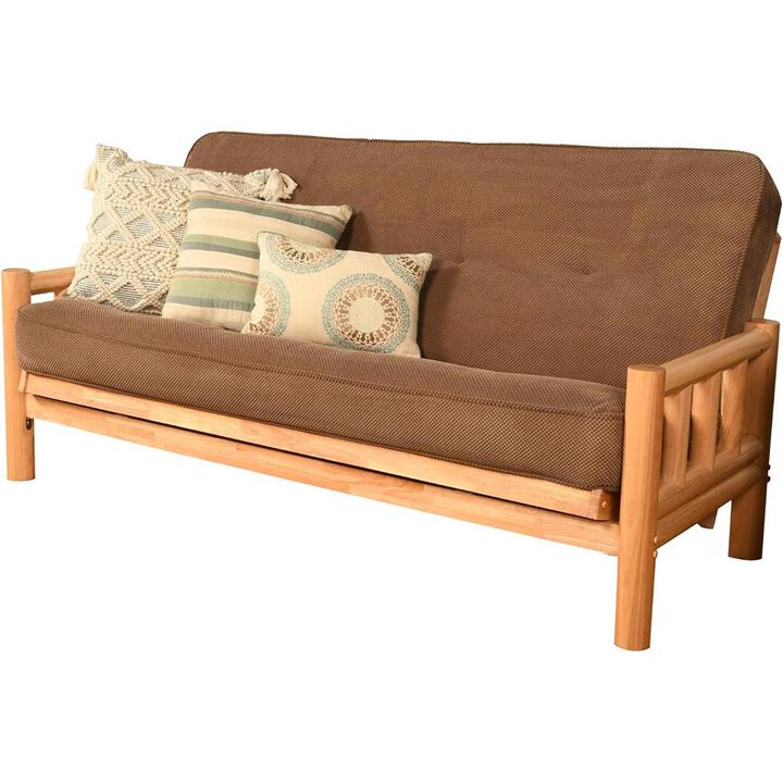 Lodge Frame-Natural Finish-Marmont Mocha Mattress