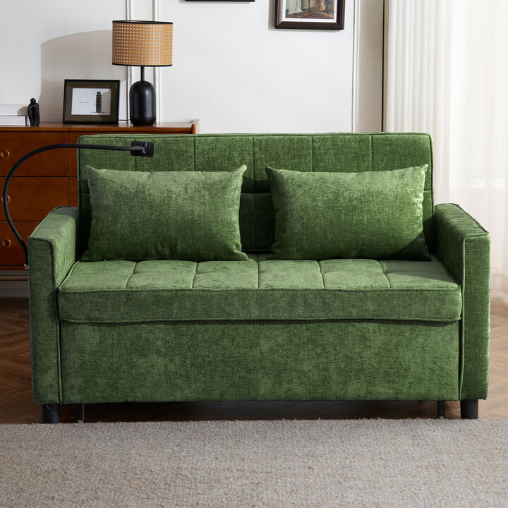 Merax Loveseat Sofa Pull-out Sofa Bed Sleeper Sofa with a Reversible Backrest Cushion