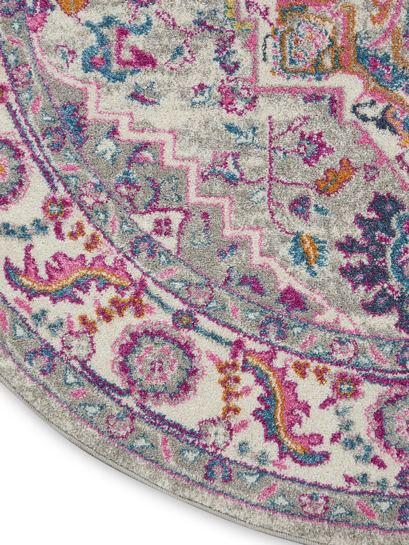 Passion PSN20 Light Gray/Pink 8' x Round Rug image number 3