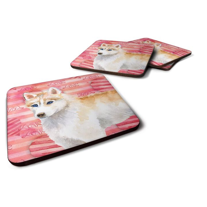 Caroline's Treasures Siberian Husky Love Decorative coasters, Multicolor