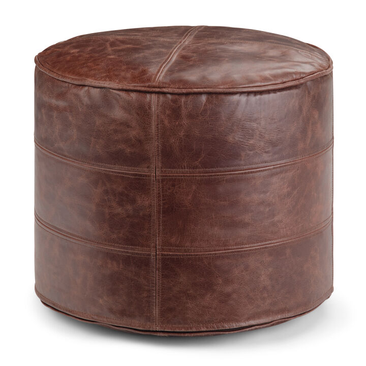 Simpli Home Connor Round Pouf