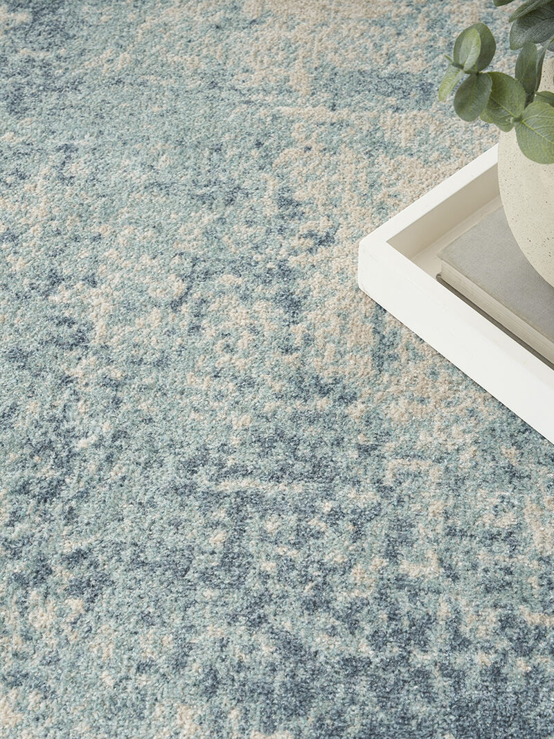 Astra Machine Washable ASW07 Blue/Ivory 9' x 12' Rug