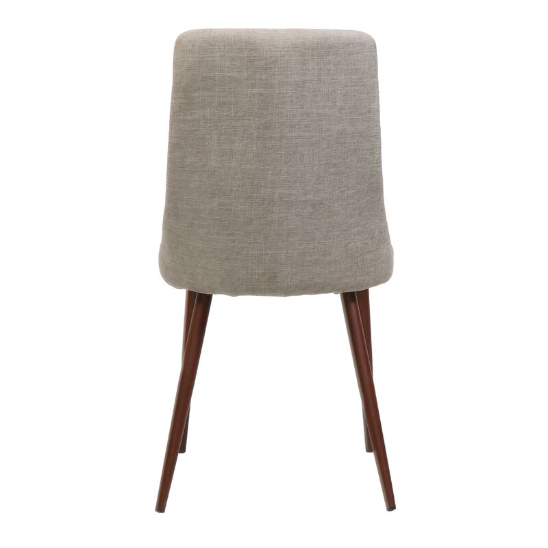 Dining Side Chair Set of 2, Wheat Brown Fabric, Tapered Iron Legs image number 3